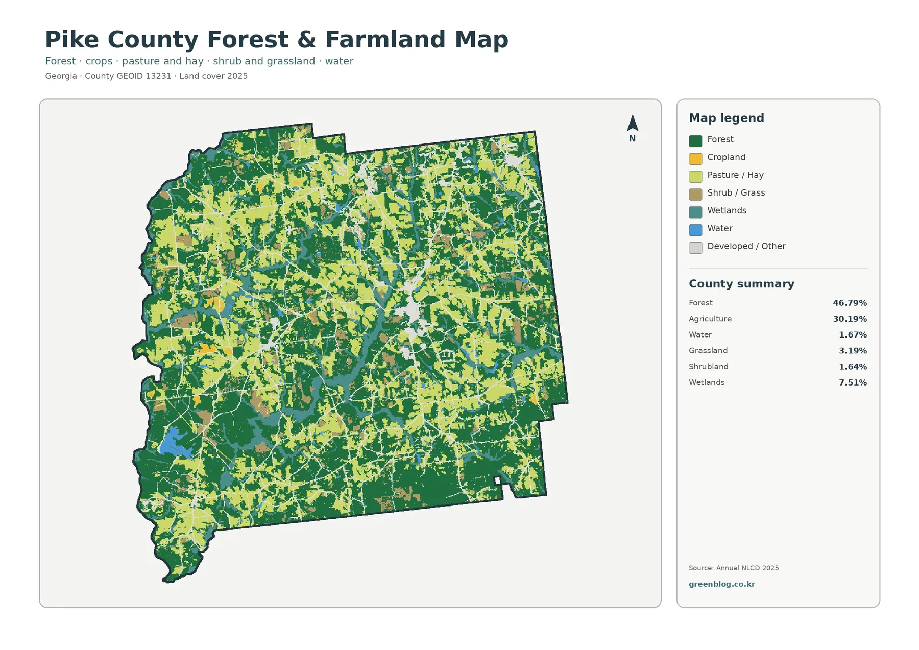 Pike County forest and farmland map