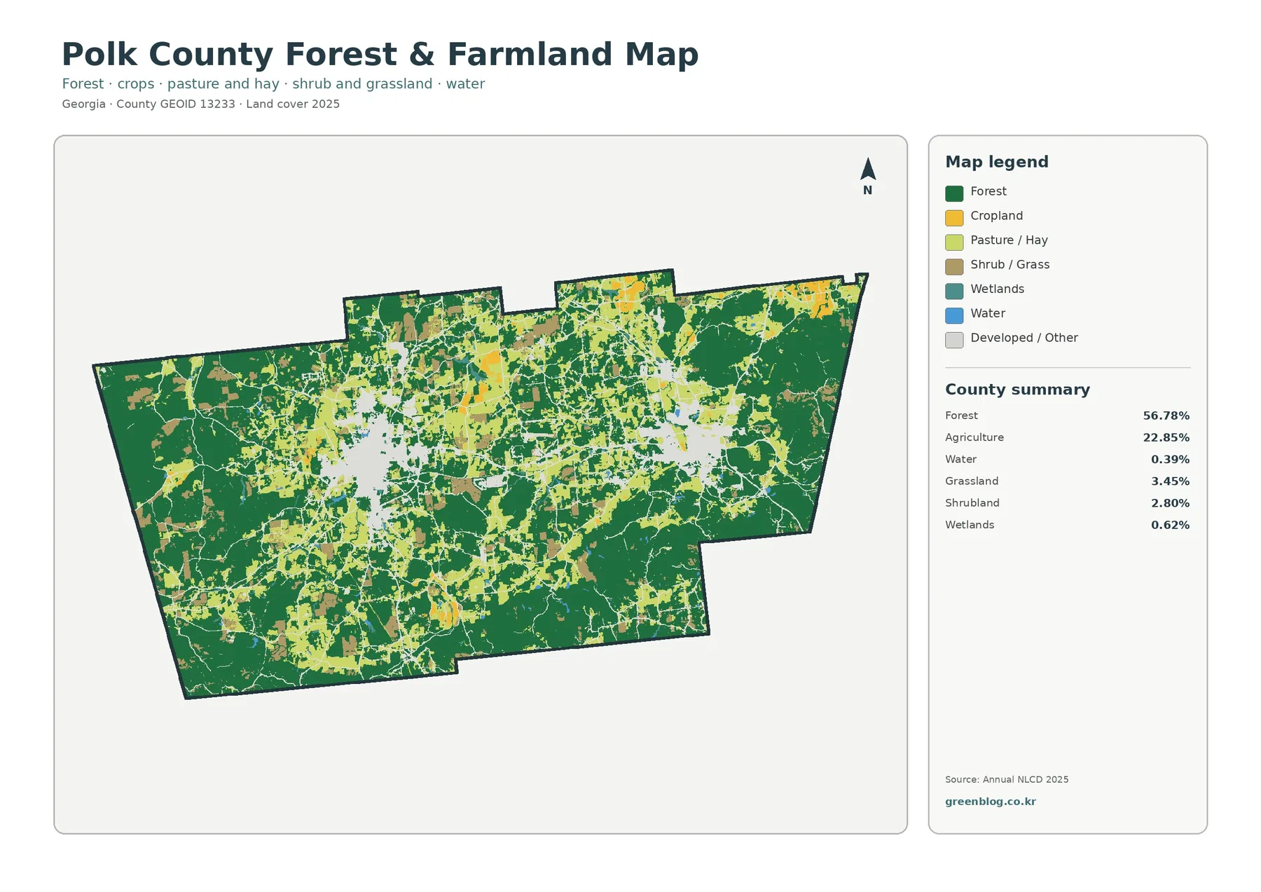 Polk County forest and farmland map