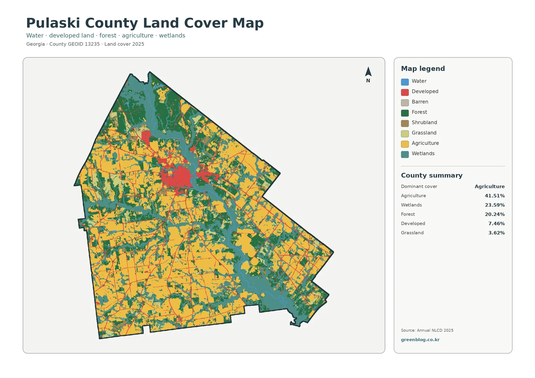 Pulaski County land cover map featured image