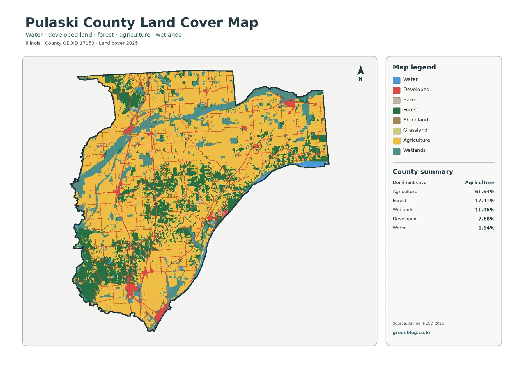 Pulaski County land cover map