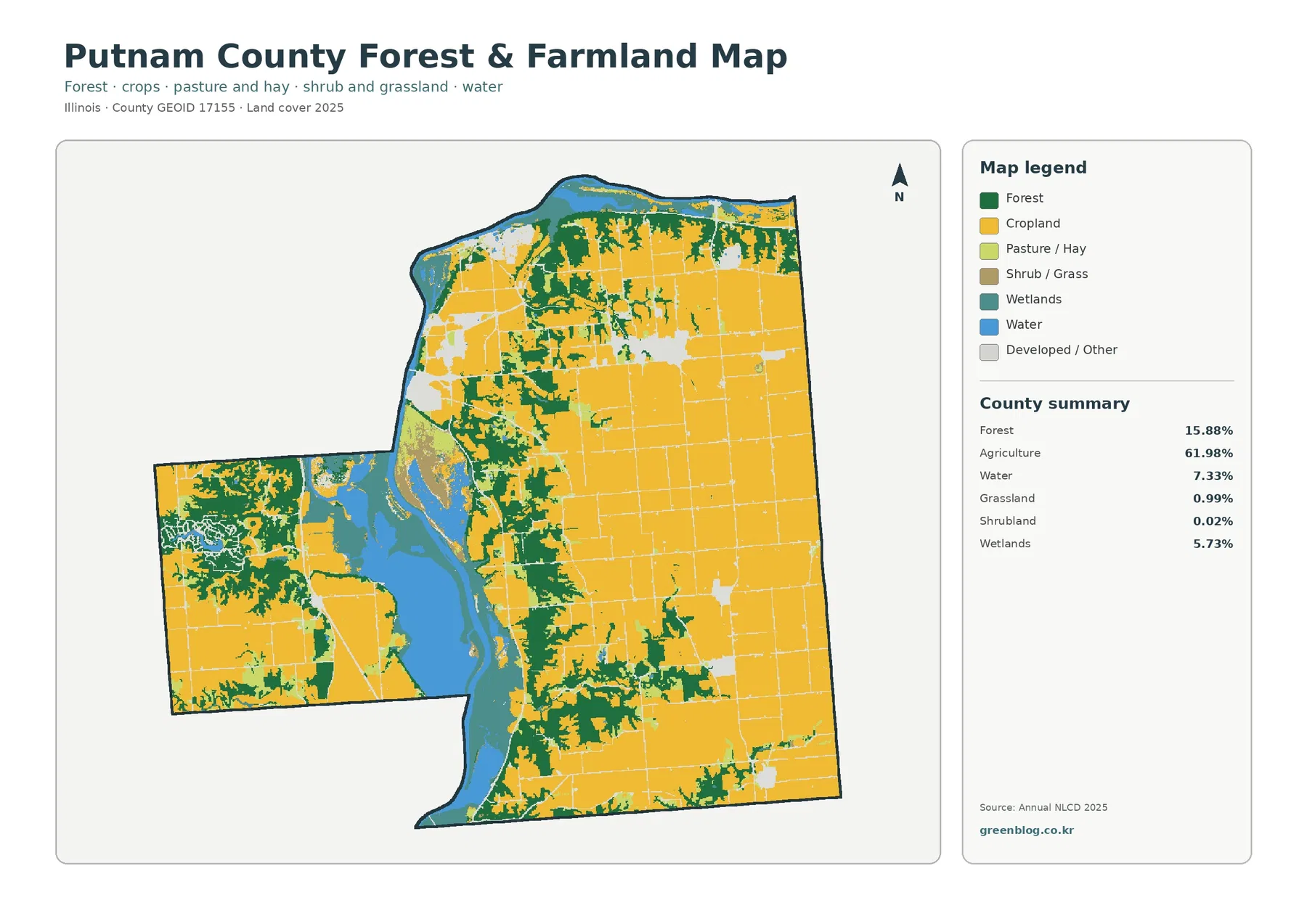 Putnam County forest and farmland map