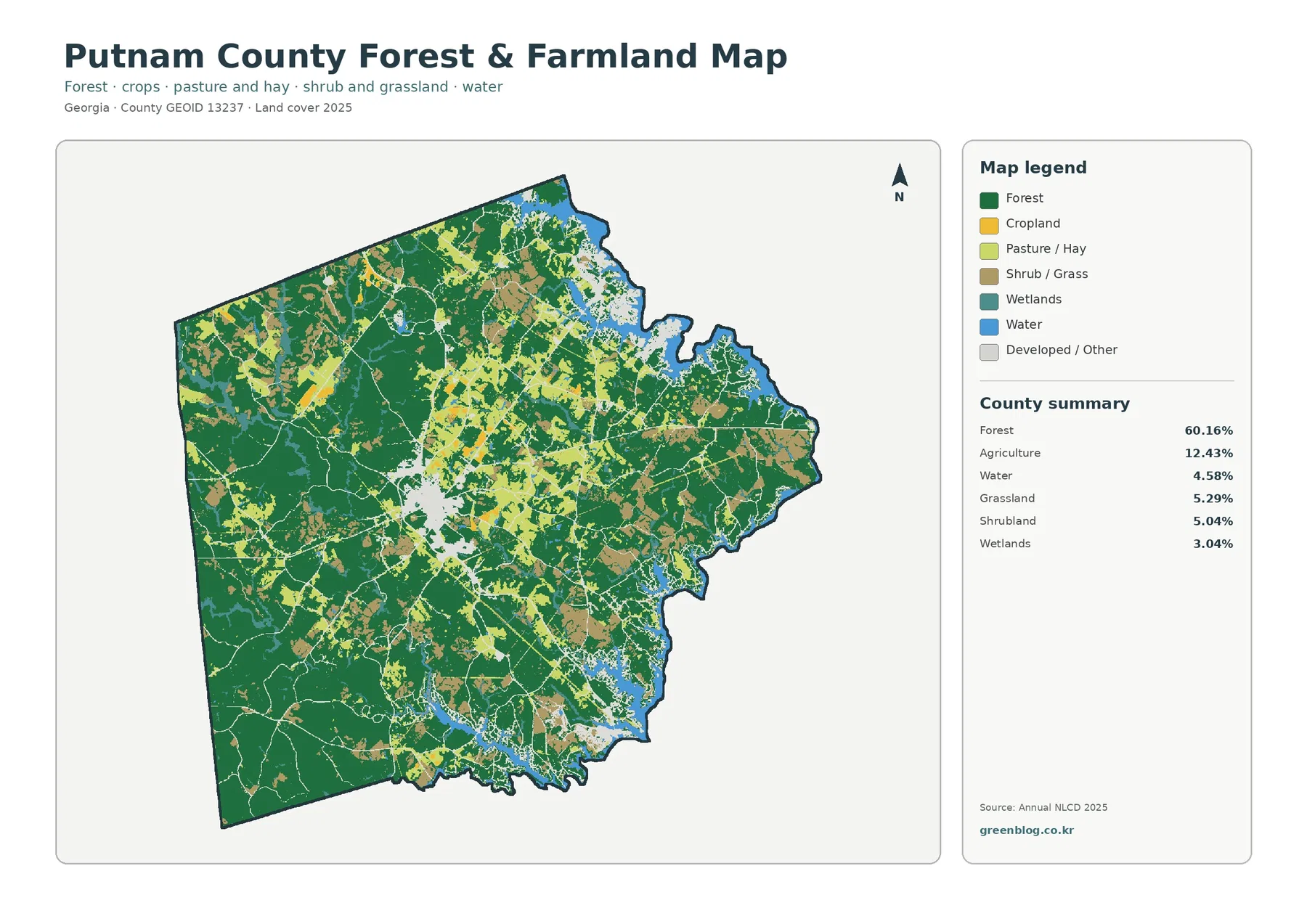 Putnam County forest and farmland map