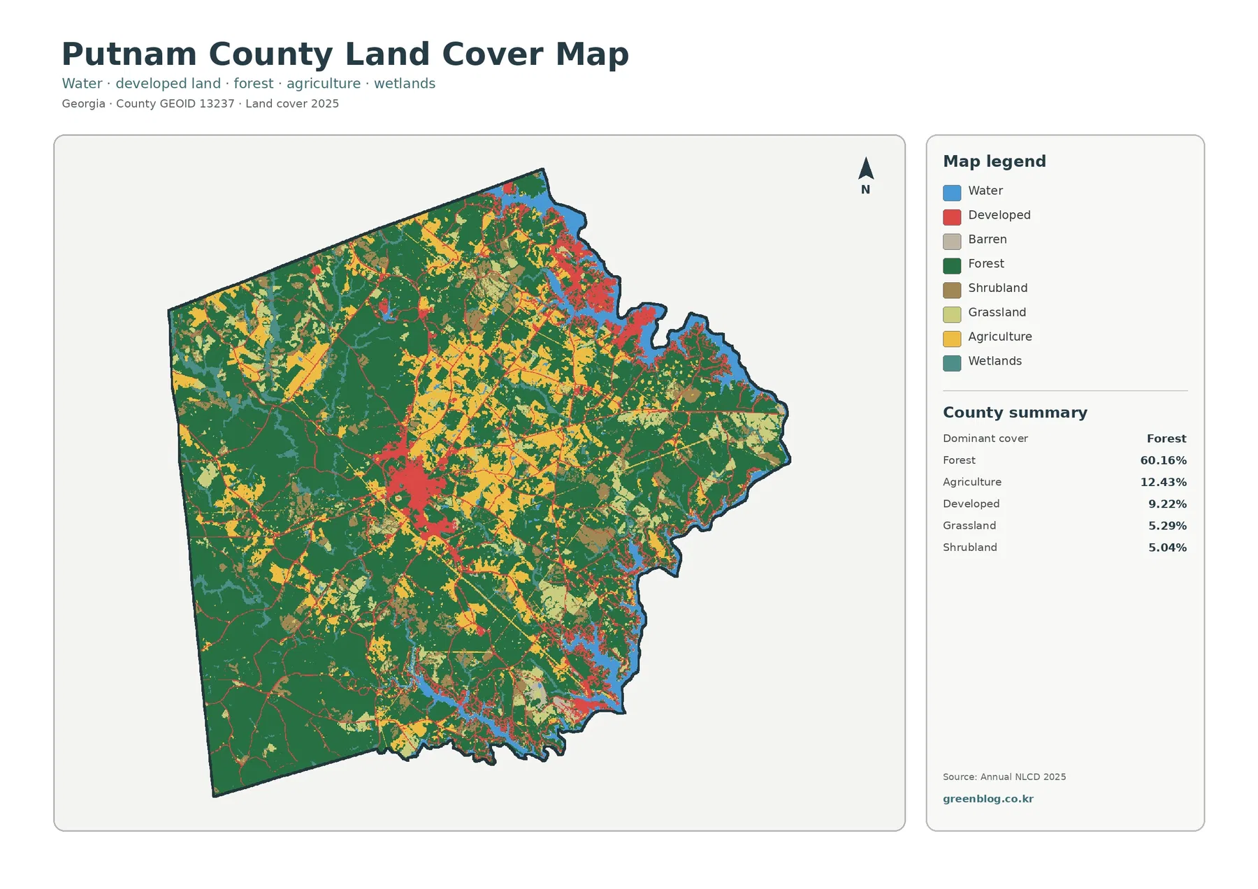 Putnam County 토지 피복 지도 대표 이미지