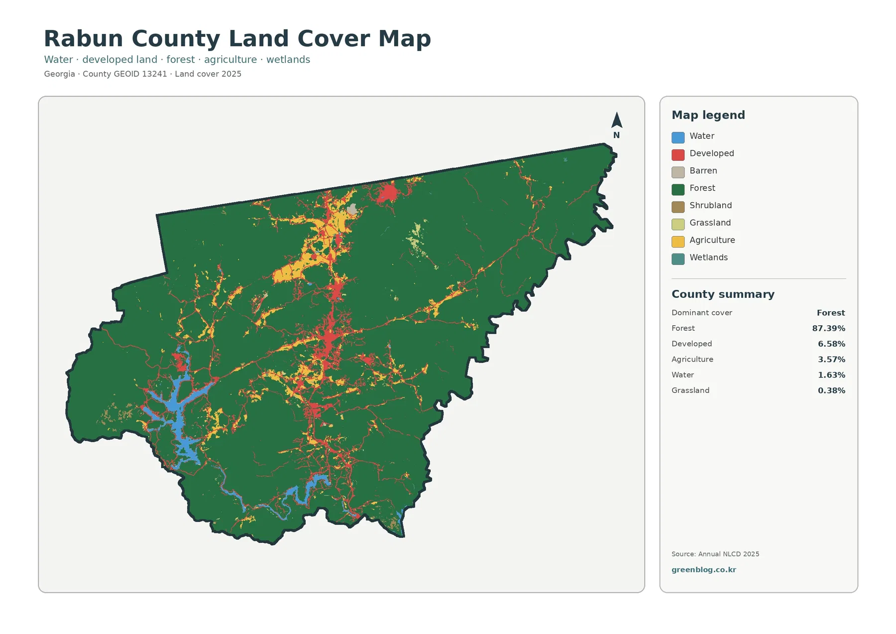 Rabun County land cover map