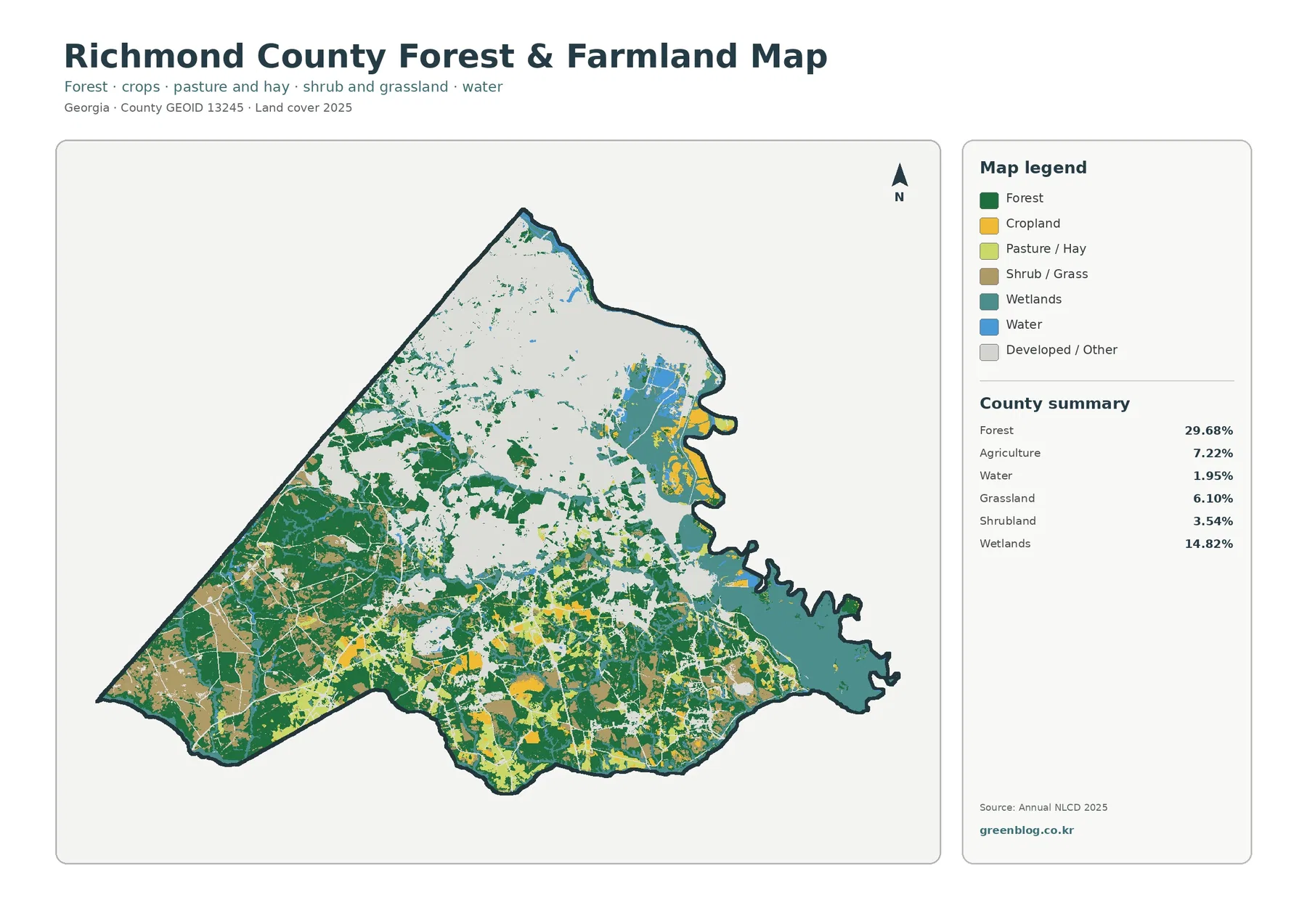 Richmond County forest and farmland map