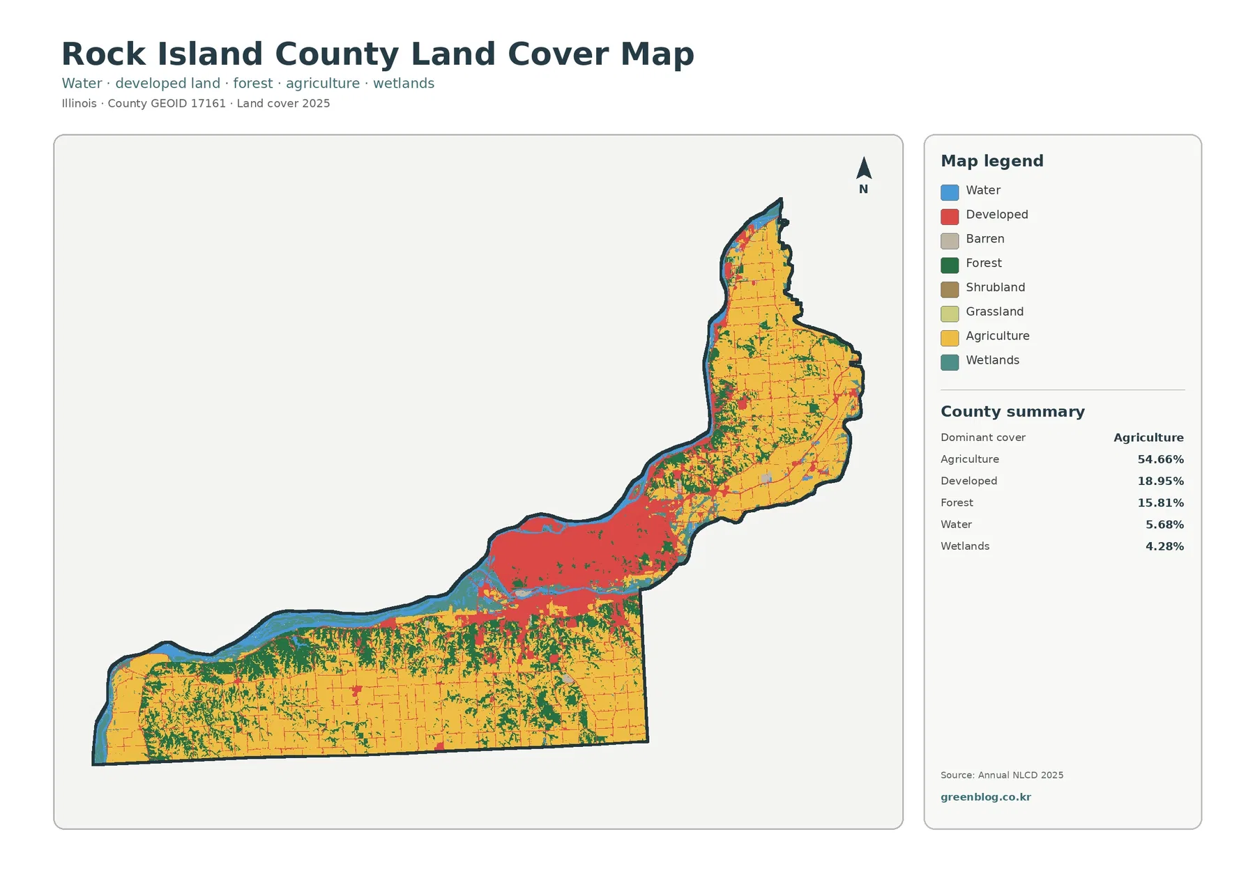 Rock Island County 토지 피복 지도 대표 이미지