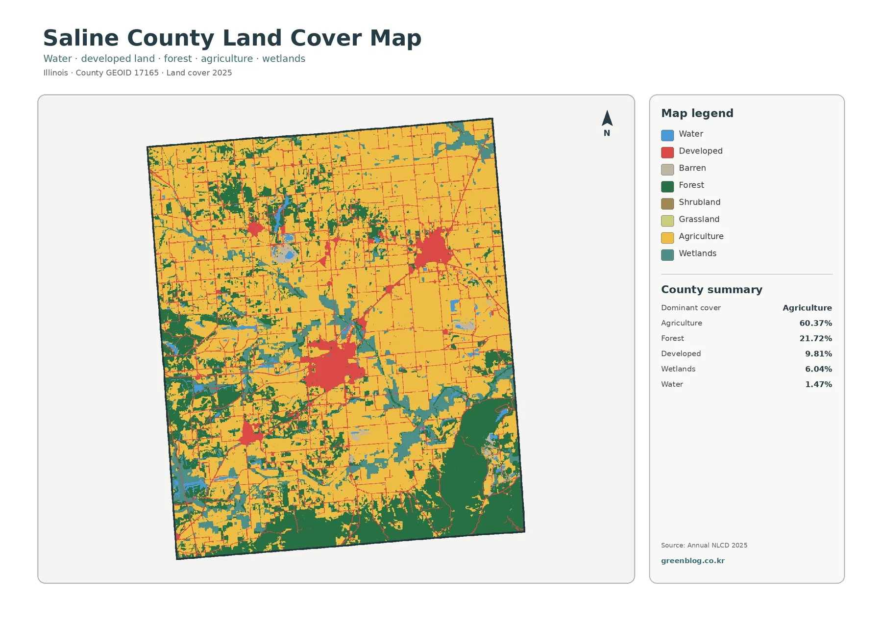 Saline County land cover map featured image