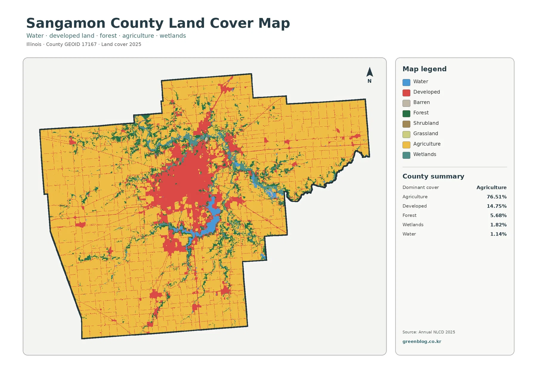 Sangamon County land cover map featured image