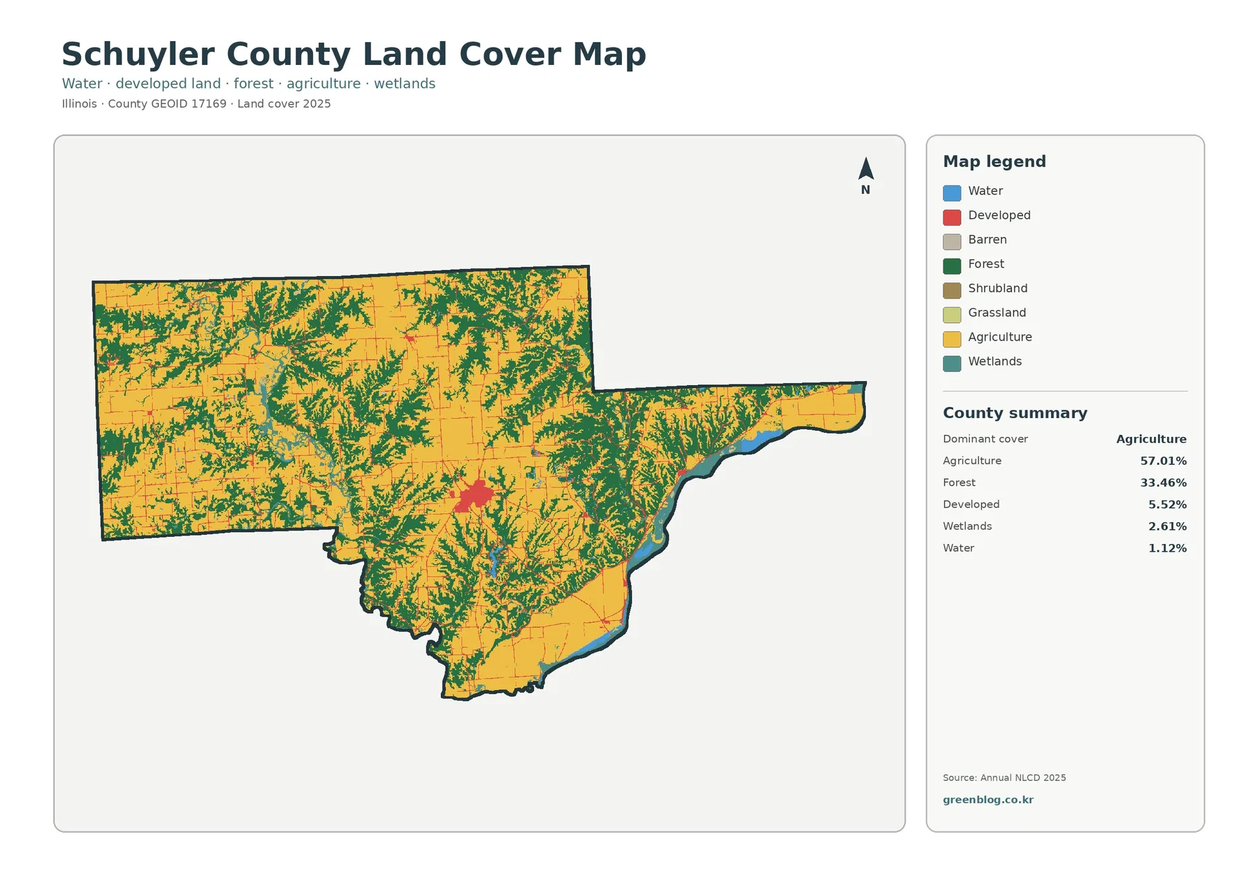 Schuyler County land cover map featured image