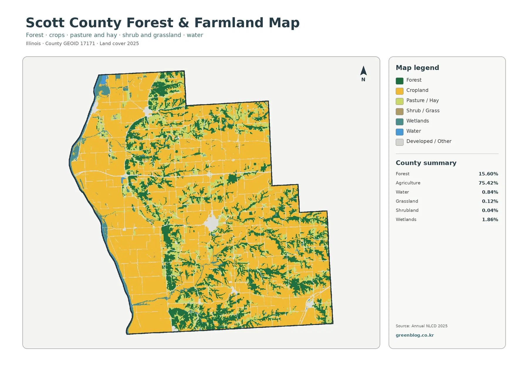 Scott County forest and farmland map