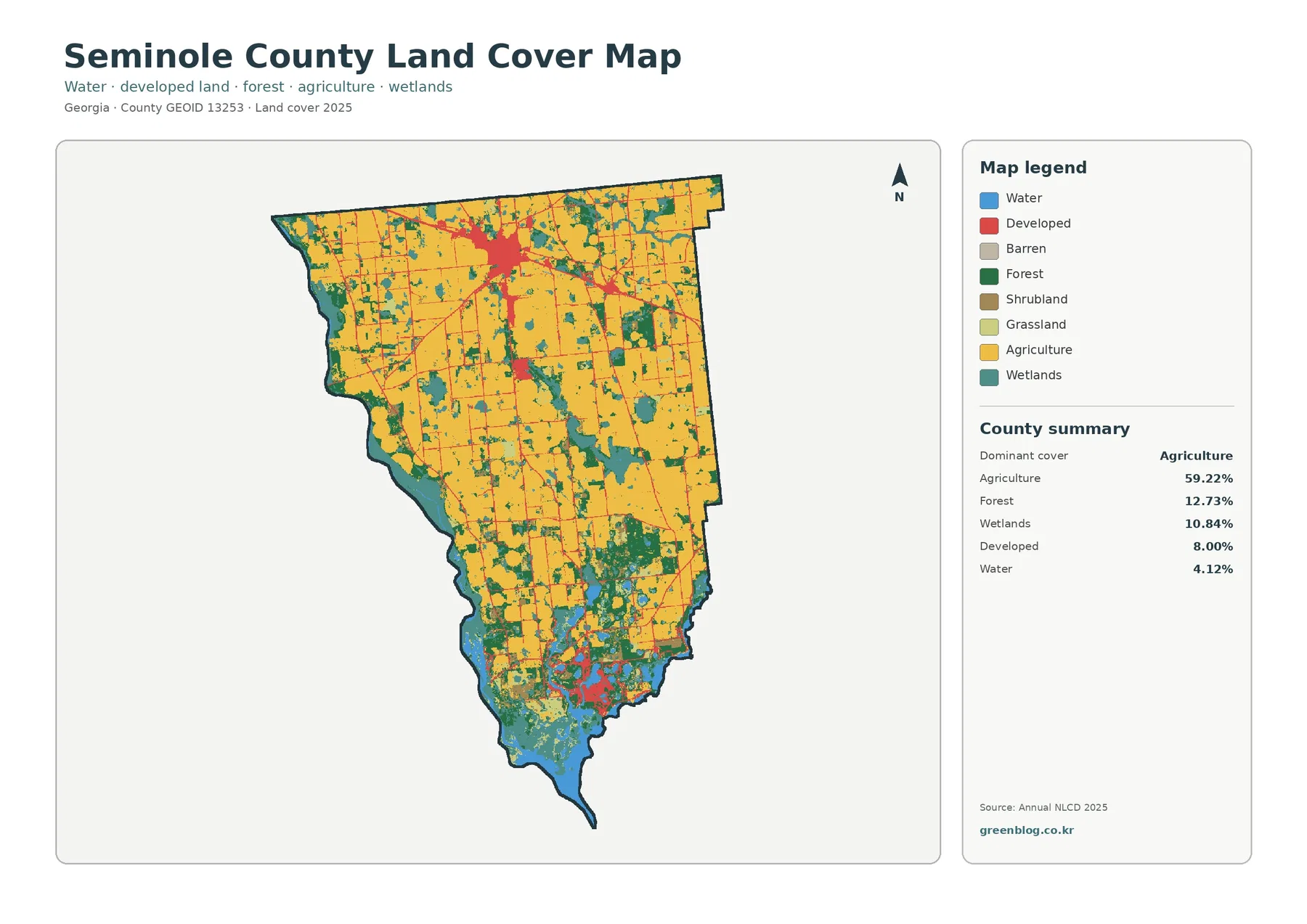 Seminole County 토지 피복 지도