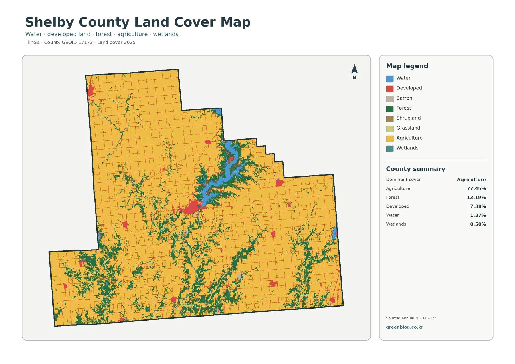 Shelby County land cover map featured image