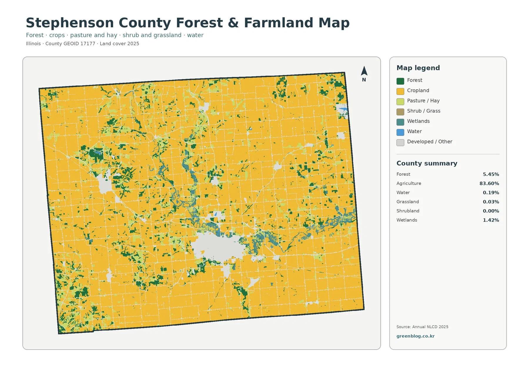 Stephenson County forest and farmland map