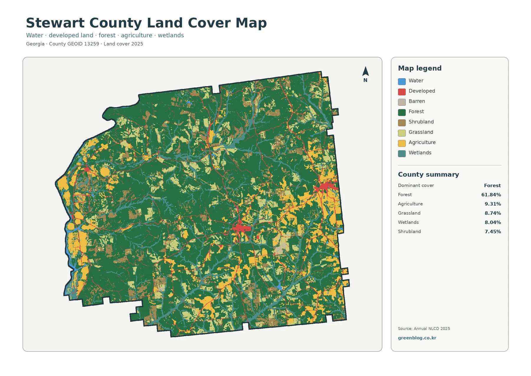 Stewart County 토지 피복 지도