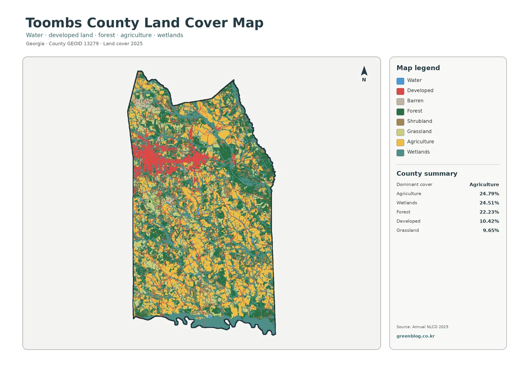 Toombs County 토지 피복 지도