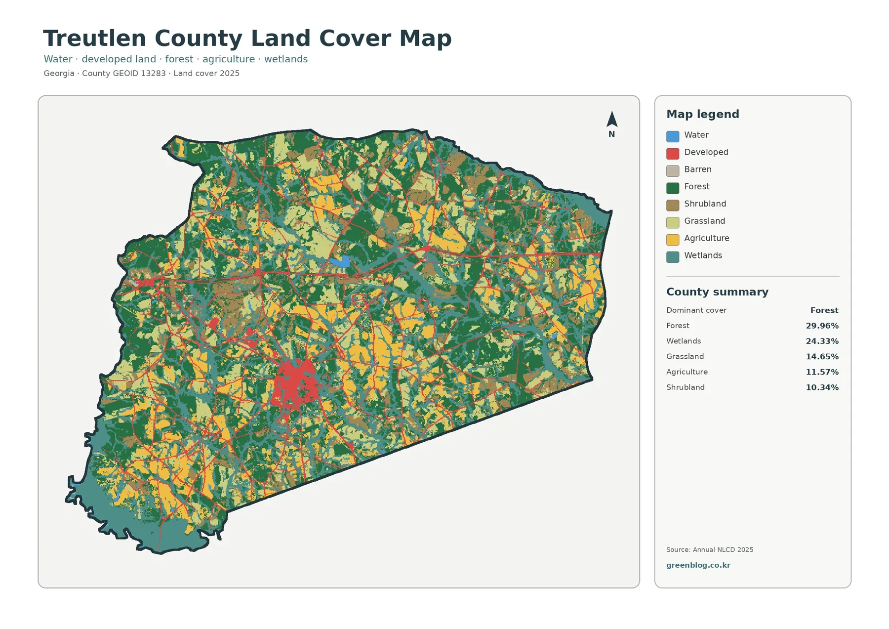 Treutlen County land cover map featured image
