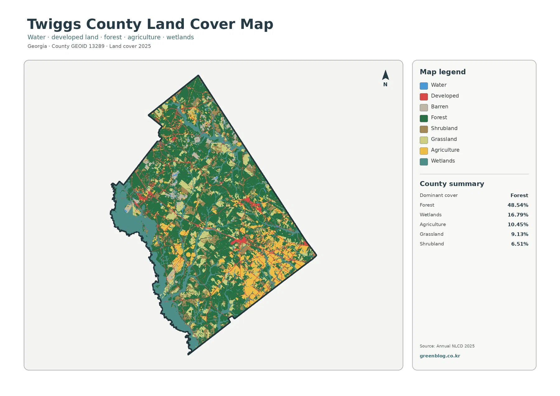 Twiggs County land cover map featured image