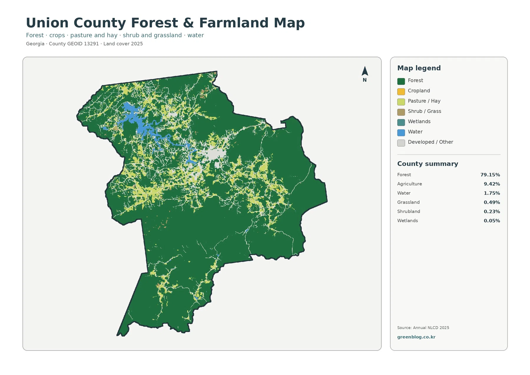 Union County forest and farmland map