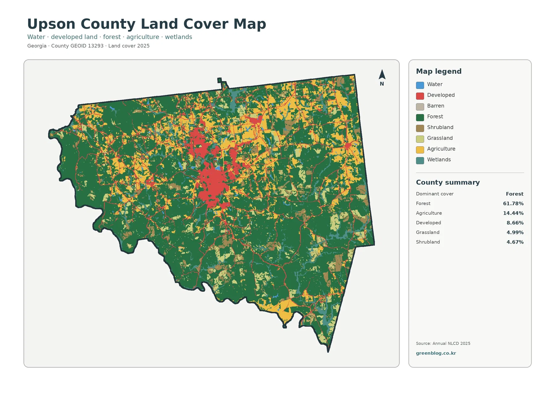 Upson County land cover map