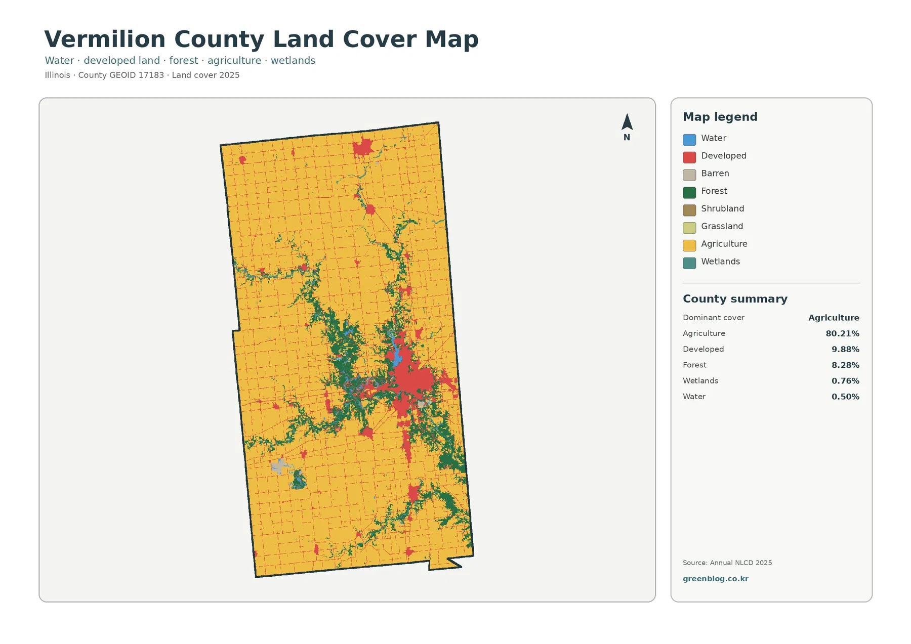 Vermilion County land cover map featured image