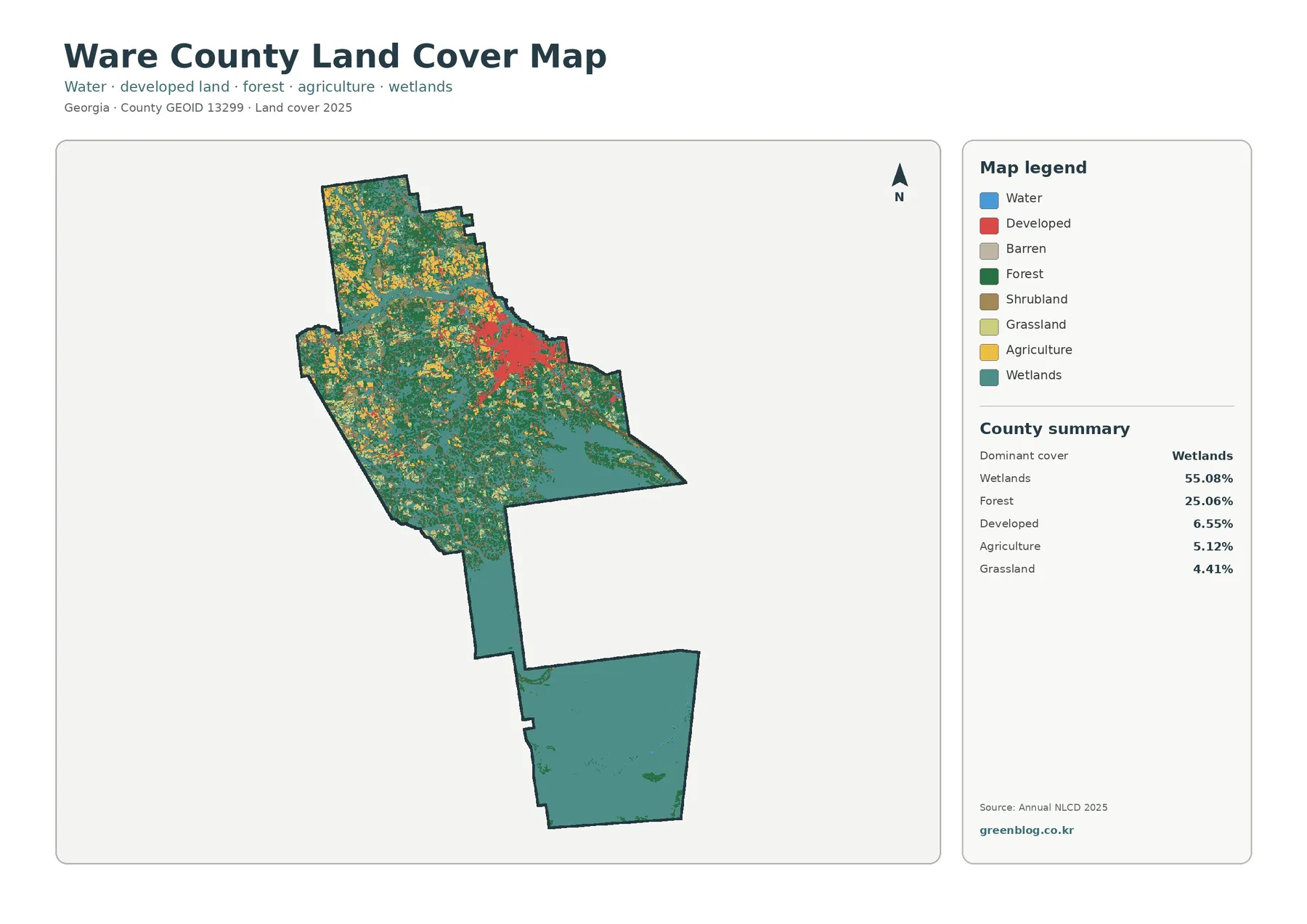 Ware County land cover map
