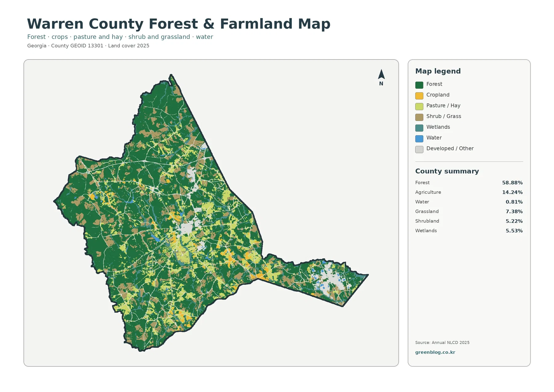 Warren County forest and farmland map