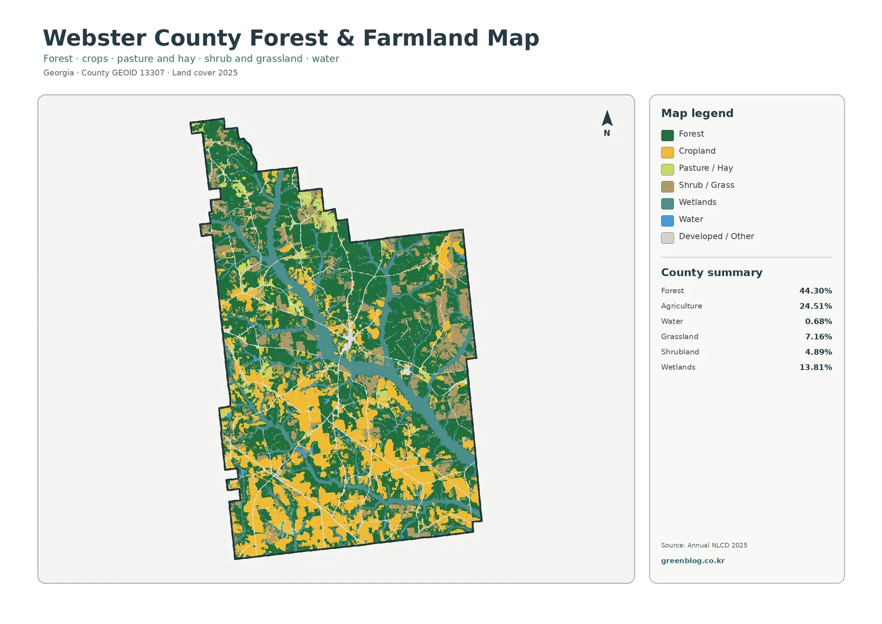 Webster County forest and farmland map