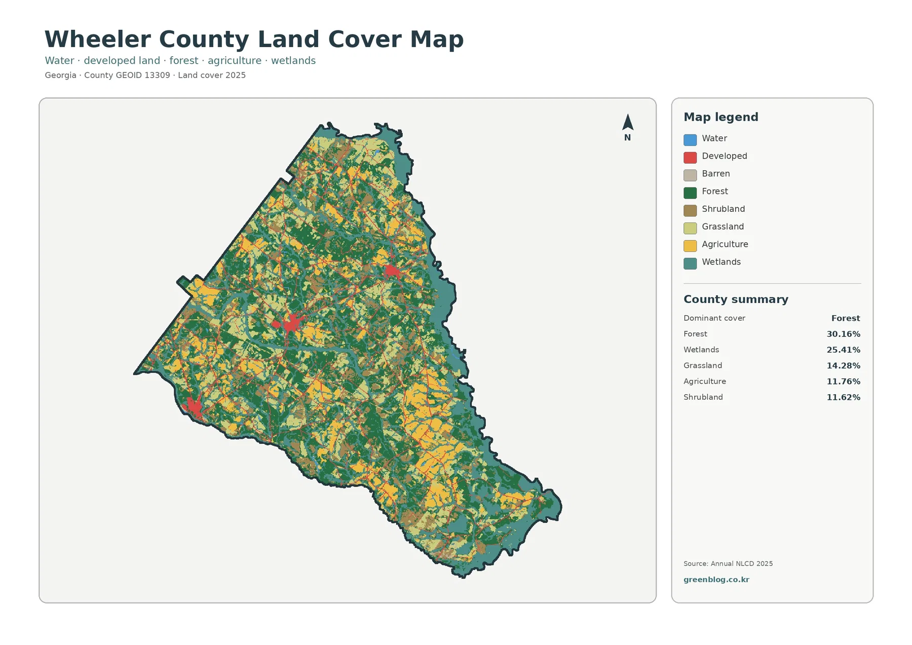 Wheeler County land cover map