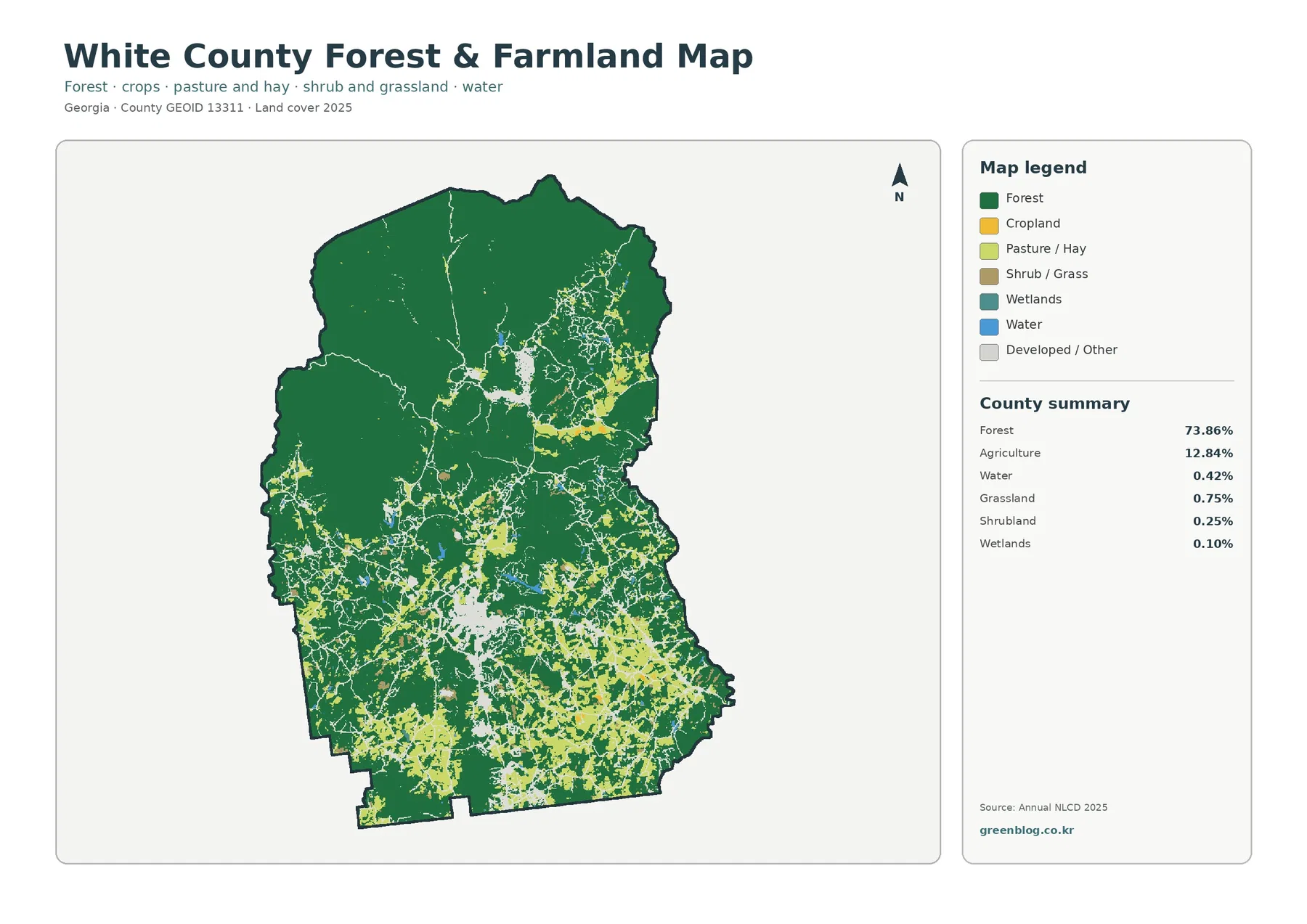 White County forest and farmland map