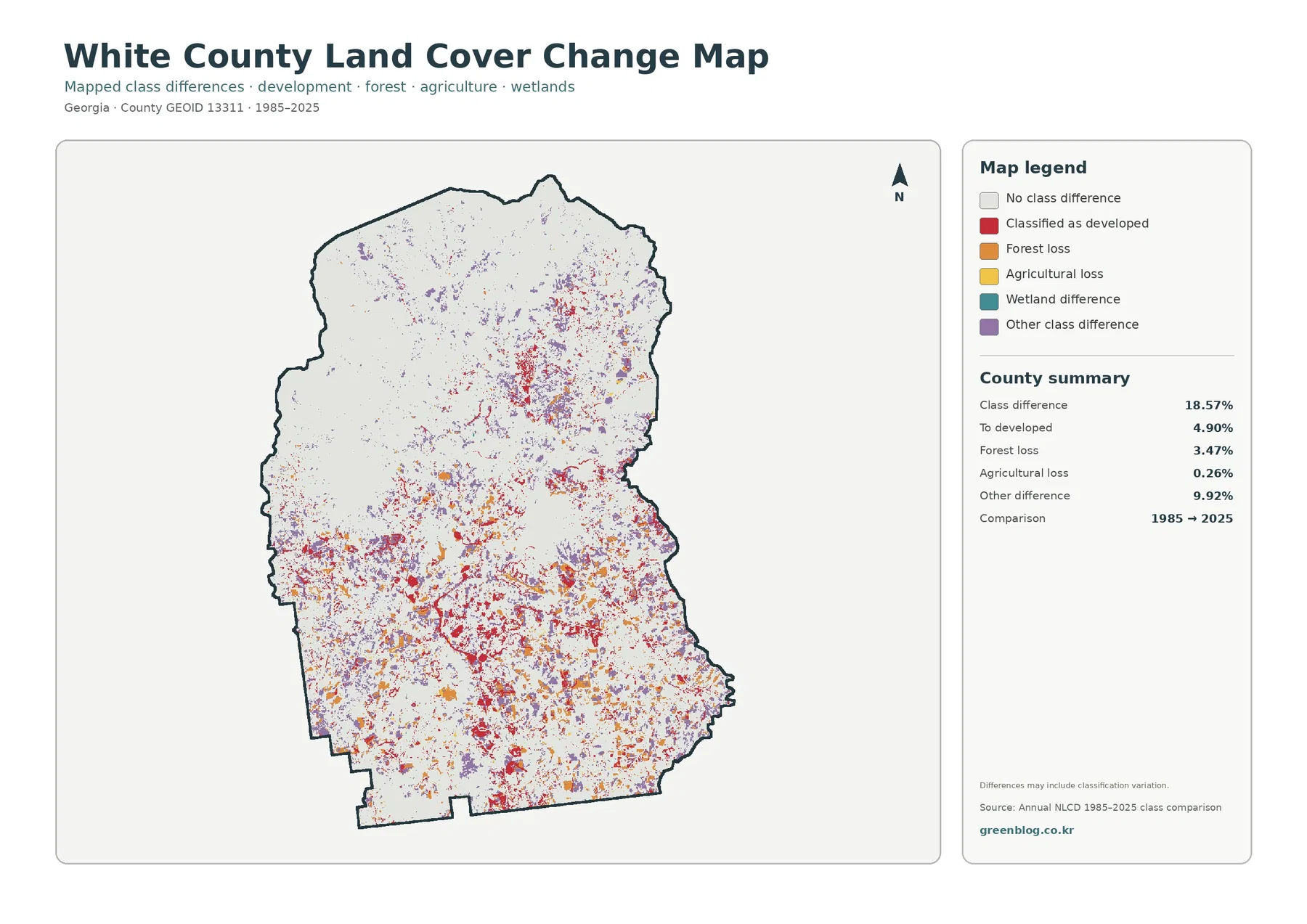 White County land cover change map