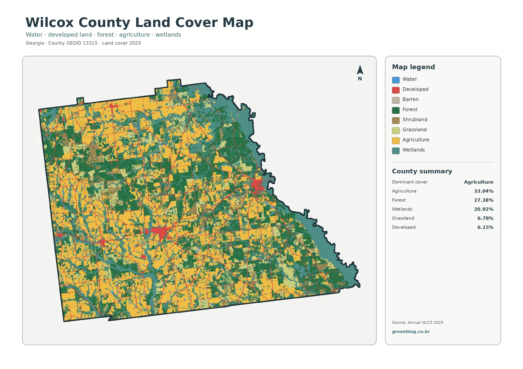 Wilcox County land cover map featured image