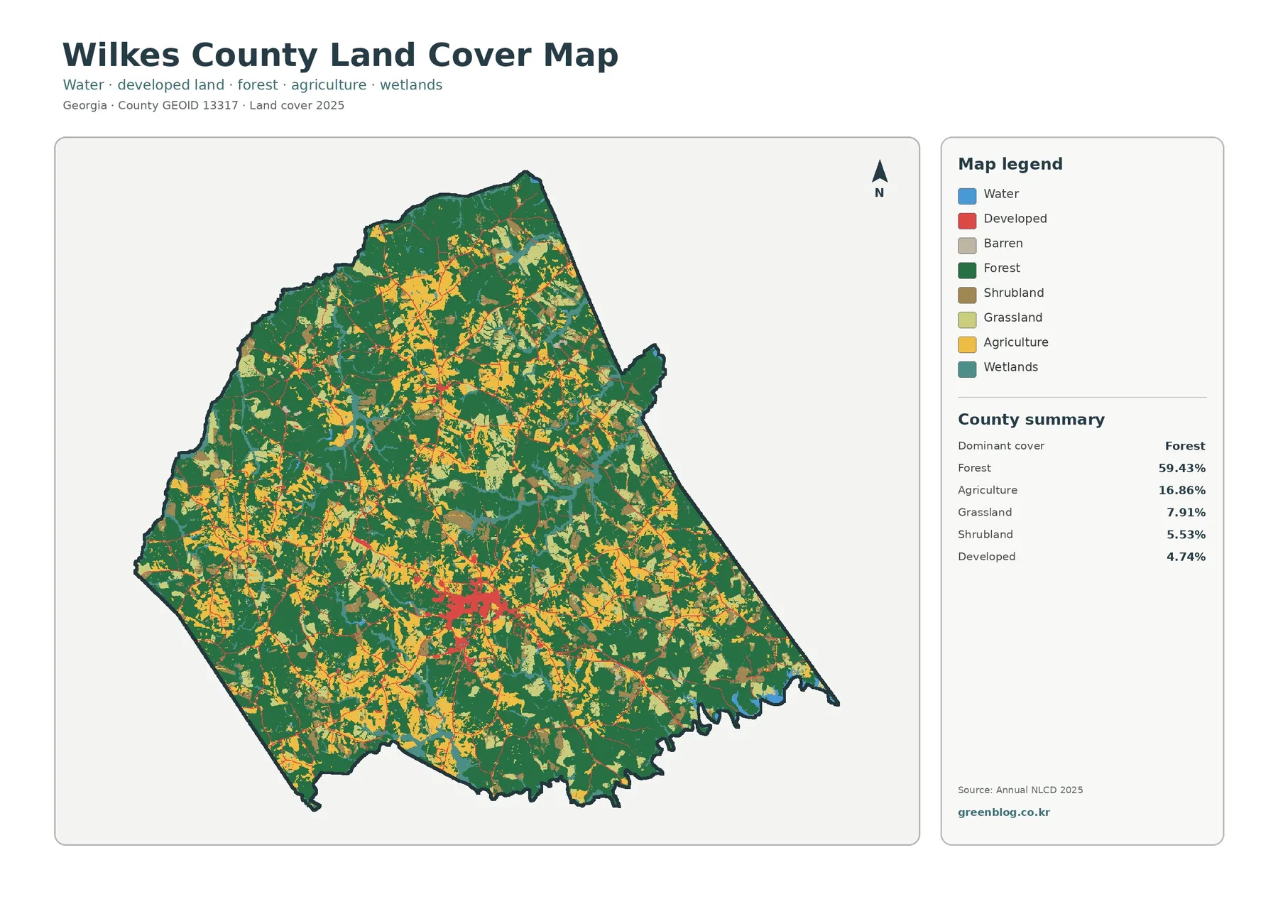 Wilkes County land cover map featured image