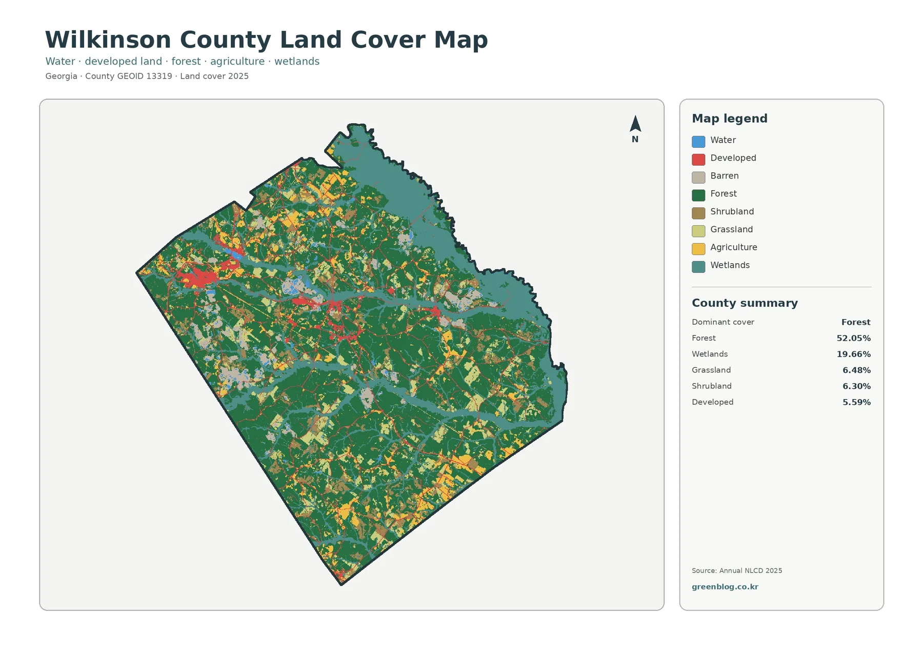 Wilkinson County land cover map featured image