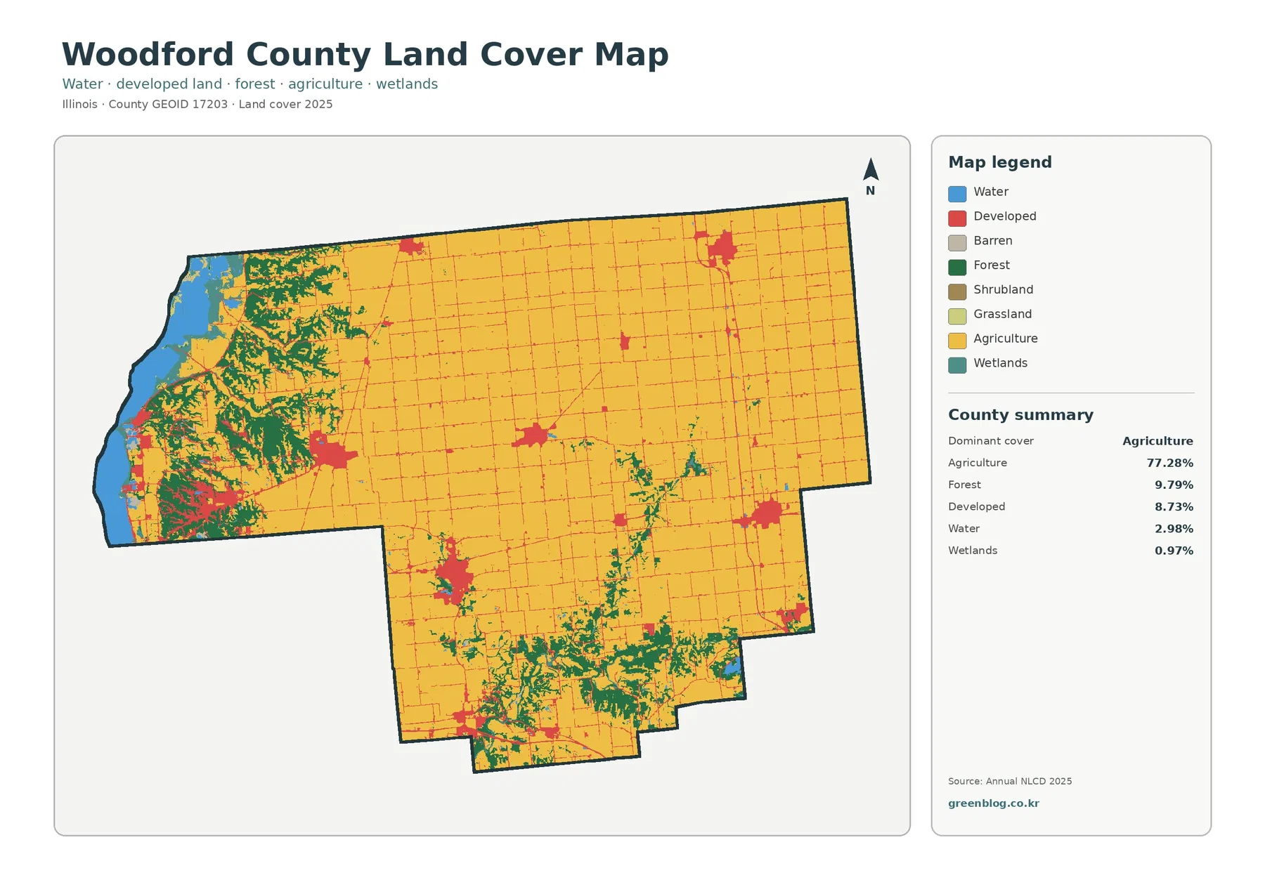 Woodford County land cover map