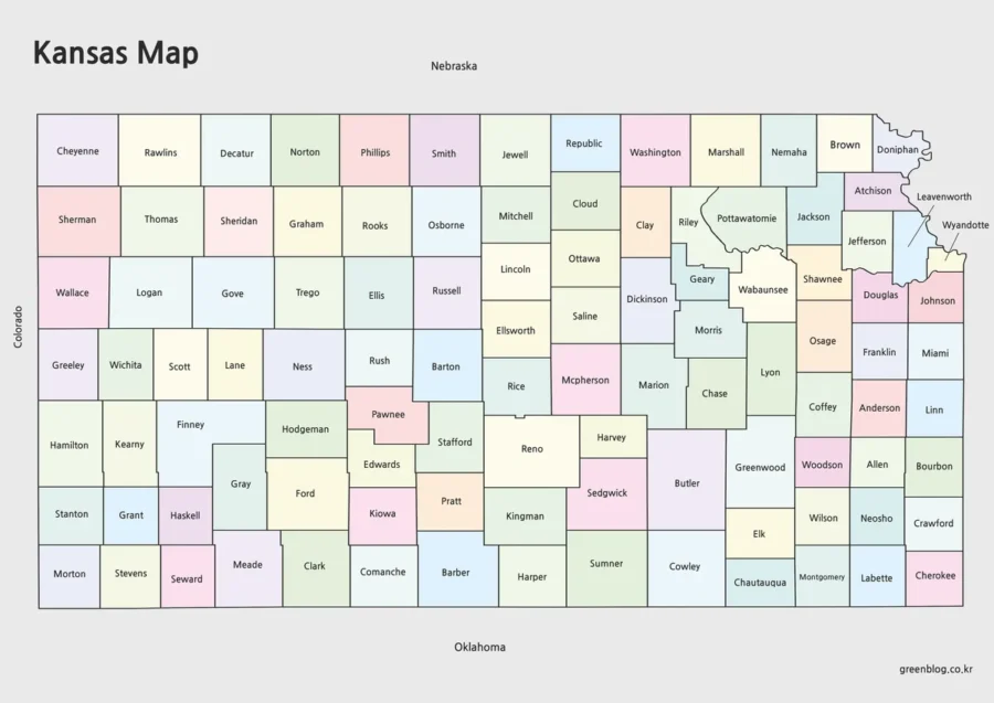 kansas Map Large Size Free Download