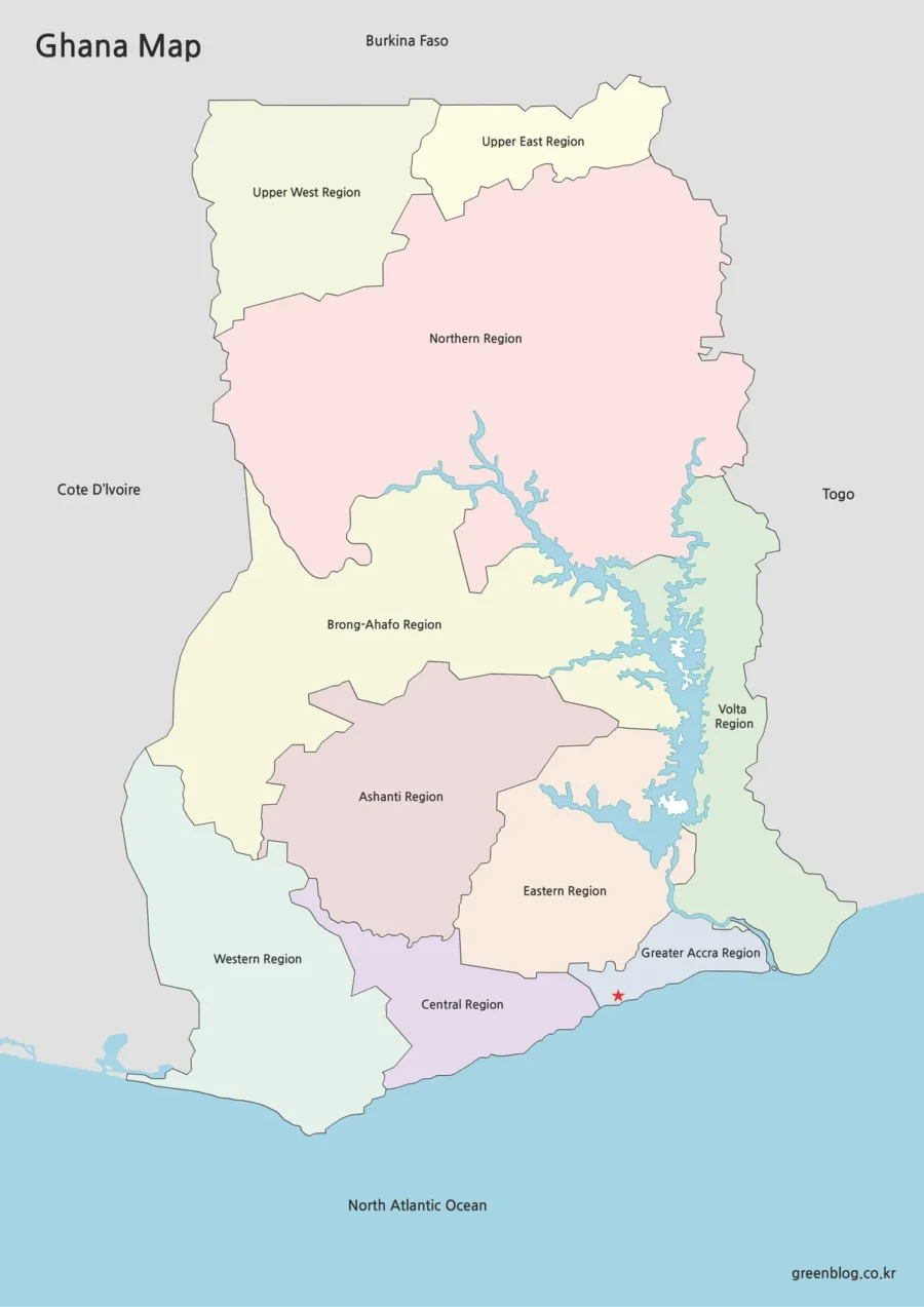 Ghana Map Large Size Free Download