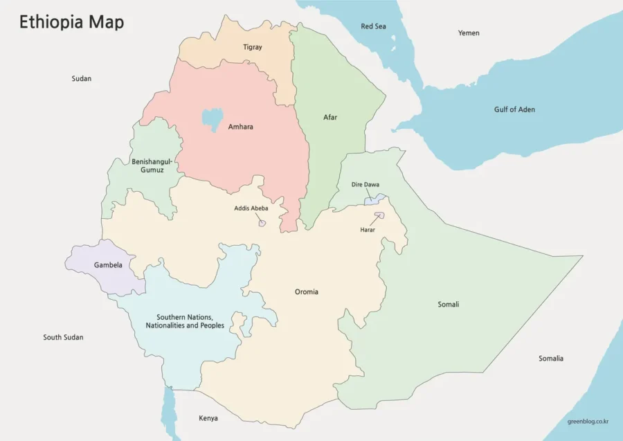Ethiopia Map Large Size Free Download