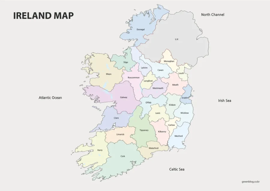 ireland Map Large Size Free Download