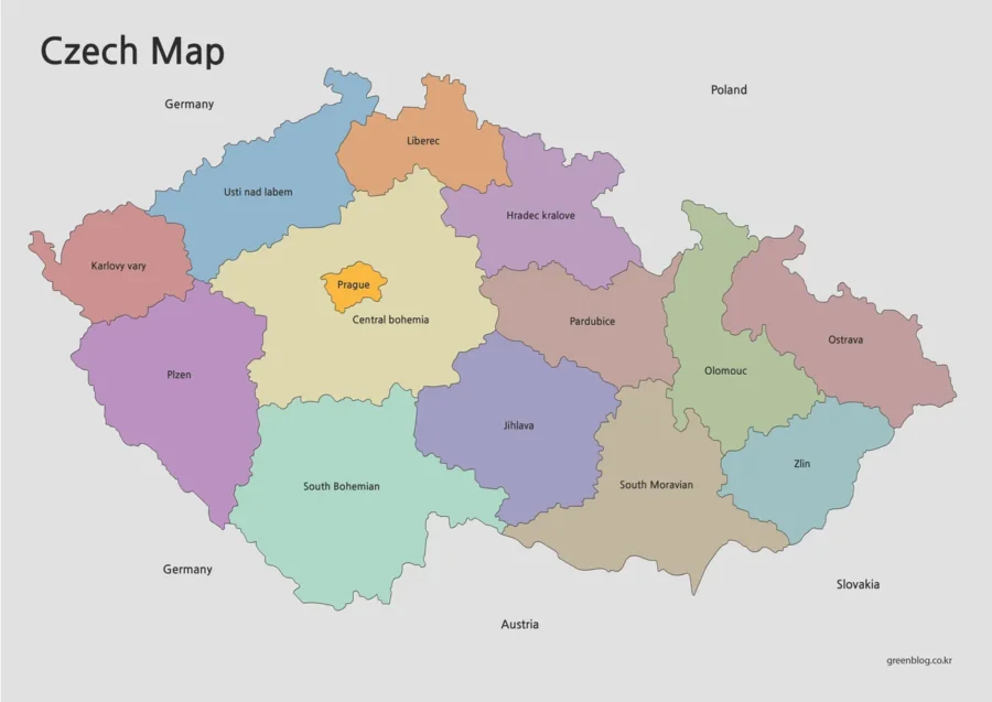 Czech Map Large Size Free Download