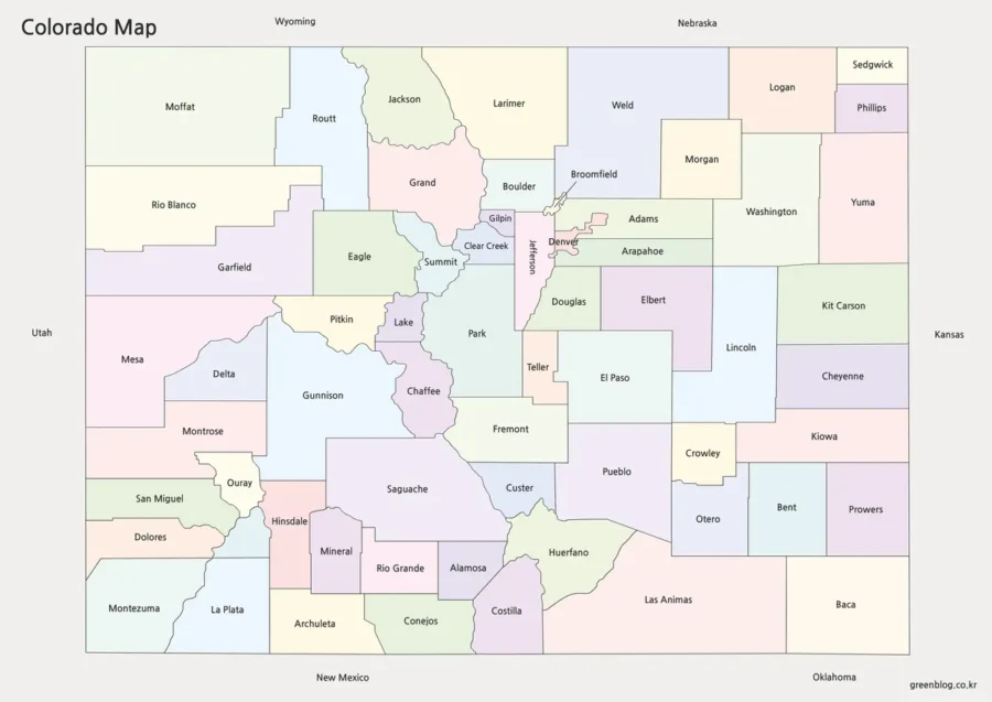 Colorado Map Large Size Free Download
