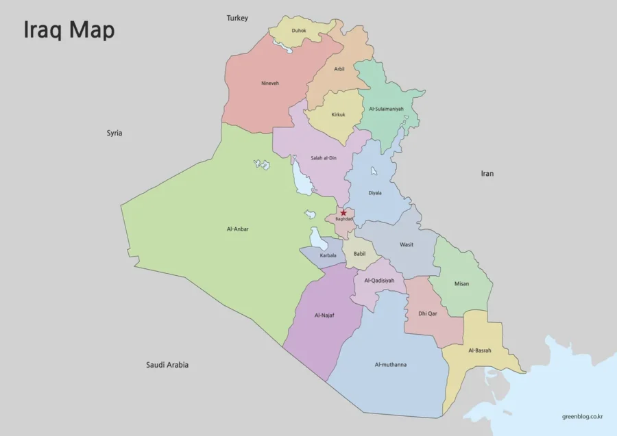 iraq Map Large Size Free Download