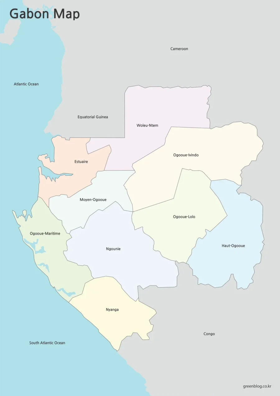 Gabon Map Large Size Free Download