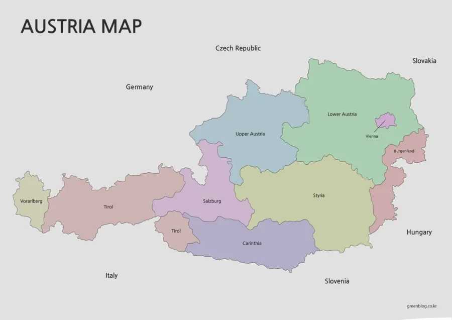 Austria Map Large Size Free Download