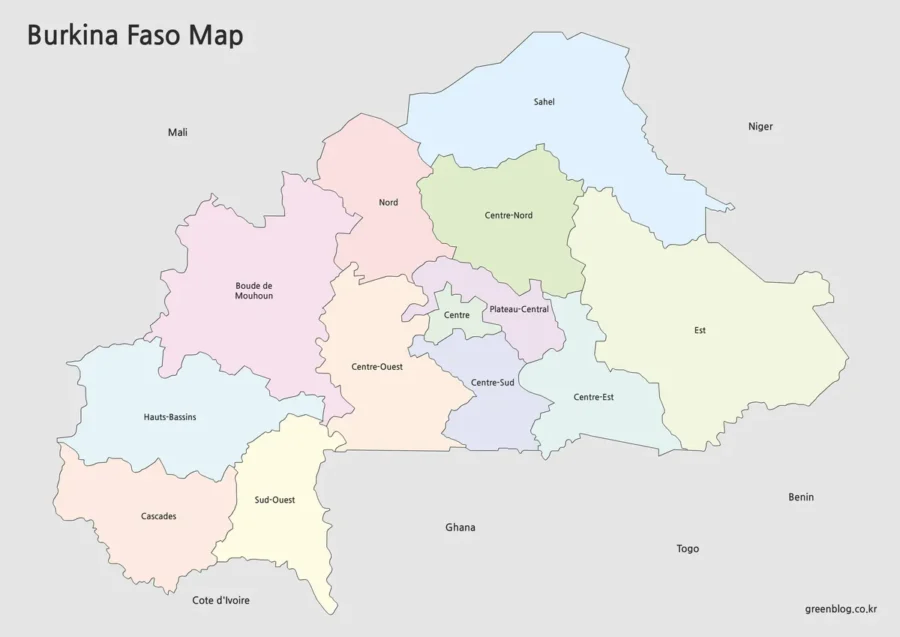 Burkina faso Map Large Size Free Download