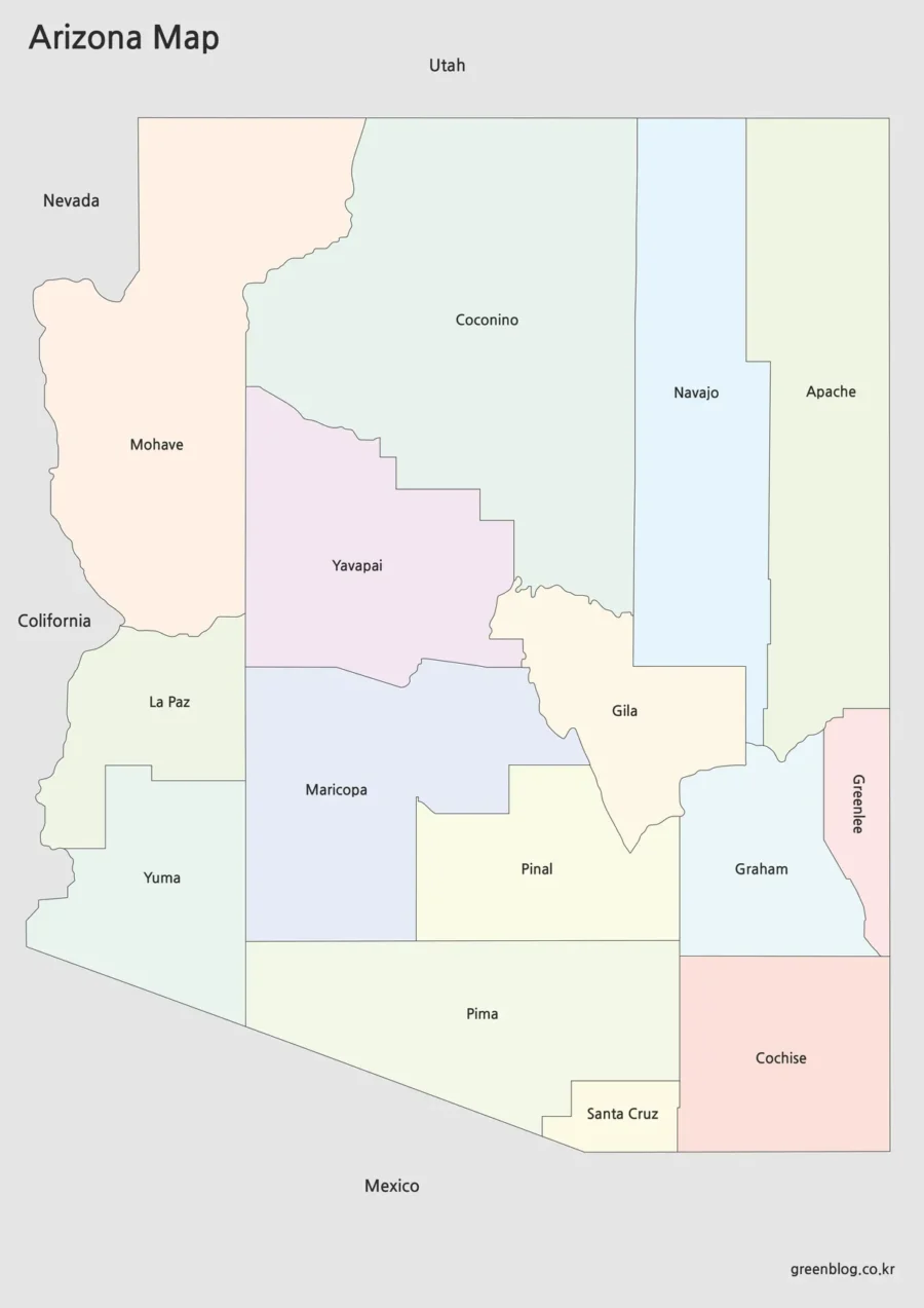 Arizona Map Large Size Free Download
