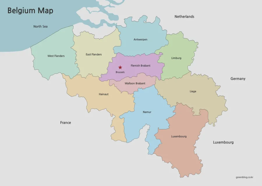 Belgium Map Large Size Free Download